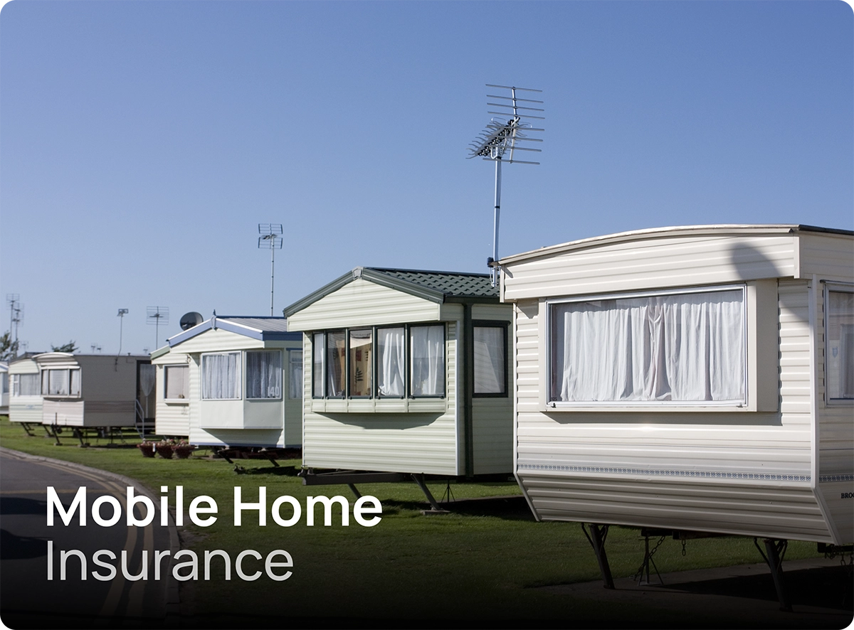 A typical Irish or UK summer holiday park with a number of white homes which require mobile home insurance.