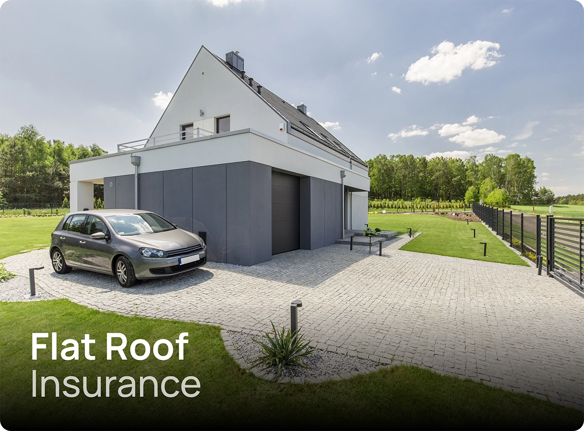 Home in Irish countryside with flat roof garage which may require flat roof insurance