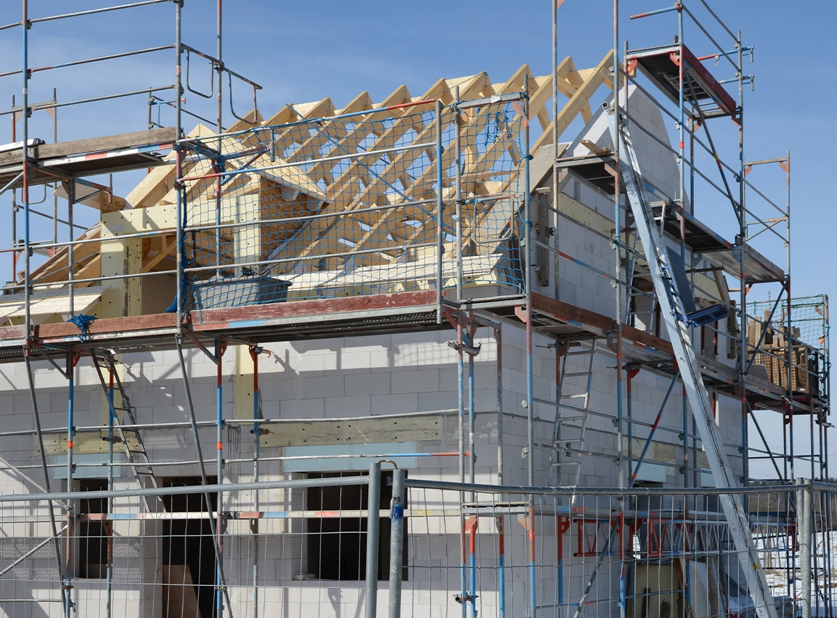 House under construction showing a self-build project needing insurance